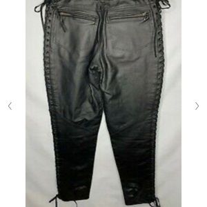 Harley Davidson lace up leather pants size 6